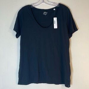 NWT. J. Crew Medium Supima Cotton Black Short Sleeve T Shirt.